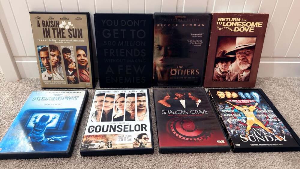 8 DVD Drama Thriller Movie Lot – Social Network, The Others, Counselor + More